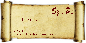 Szij Petra névjegykártya