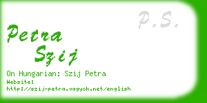 petra szij business card